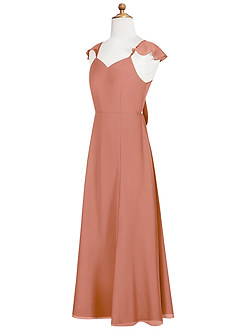 Azazie Everett Junior A-Linie Chiffon Kleid Mai Tai image9