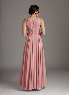 Azazie Kana Final Sale Dusty Rose A-Line Scoop lace Chiffon Dress image8