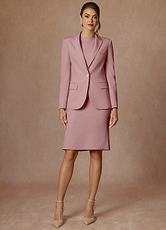 front Kennedy Zakurzona Róża Sukienka Ze Stretchem Strukturalnym