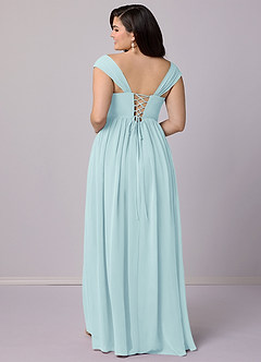 Barbie ♥ Azazie Bridesmaid Dresses Sea Glass A-Line Corset Chiffon Dress image20