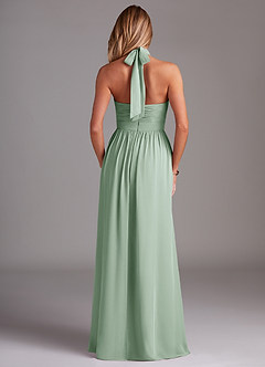 Azazie Avary Bridesmaid Dresses Agave A-Line Pleated Chiffon Dress image8
