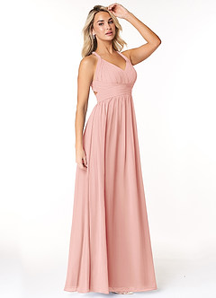 Azazie Ashia Bridesmaid Dresses Rosette A-Line Pleated Chiffon Dress image4