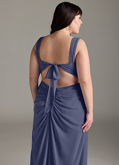 Azazie Jesaphine Bridesmaid Dresses Stormy Sheath Bow Chiffon Dress image14