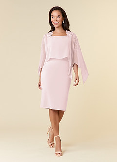 Azazie Maryam vestidos de madre de la novia Vestido de Rosa Rubor de Gasa de Recto con Encaje image1
