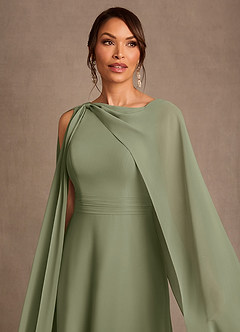 Azazie Liddie Mother of the Bride Dresses Pistachio A-Line Pleated Chiffon Dress image5