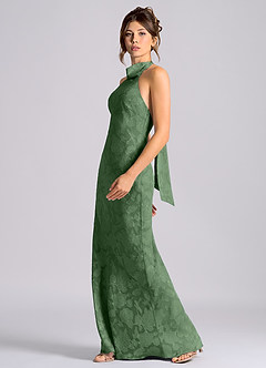 Azazie Velli Robes de demoiselle d'honneur Robe Sirène en Blumen-Burnout Col Haut Eucalyptus image3