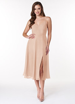 Azazie Clarissa Bridesmaid Dresses English Rose A-Line V-Neck Chiffon Dress image1