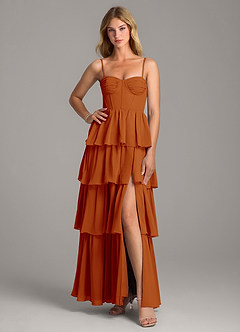 Azazie Alanna Bridesmaid Dresses Paprika A-Line Sweetheart Neckline Chiffon Dress image3