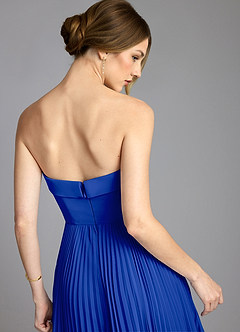 Azazie Mariana Abiti da Damigella Abito A-Line in Chiffon Senza Cinturino Blu Reale image6