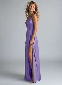 Azazie Davis Bridesmaid Dresses Tahiti A-Line Pleated Stretch Satin Dress image6