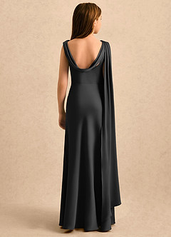 Azazie Sanah Girls Formal Flower Girl Klänningar Klänning A-Line i Stretch Satin Plisserad image2