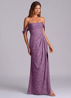 Azazie Johana Bridesmaid Dresses Wisteria Mermaid Off the Shoulder Floral Burnout Convertible Dress image5