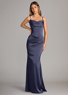 Azazie Sorrel Bridesmaid Dresses Stormy Mermaid Strapless Stretch Satin Convertible Dress image6