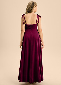 Azazie Rosey Junior Brick Red A-Line Sweetheart Neckline Velvet Dress image2
