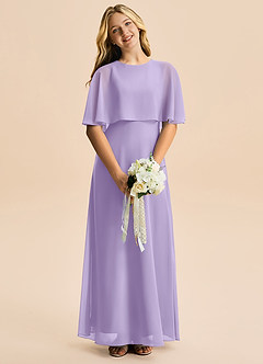 Azazie Maris Junior Linia A Szyfon Długość podłogi Młodsza druhna Sukienka image4