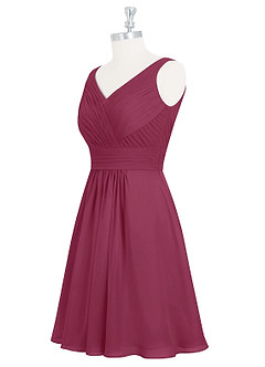 Azazie Grace Bridesmaid Dresses Mulberry A-Line Pleated Chiffon Dress image9