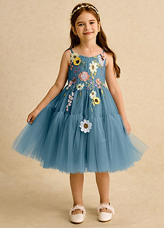 Azazie Osea vestidos de niña de las flores Vestido de Bermudas de Tul de Princesa con Plisado image6