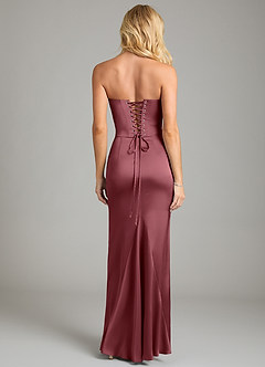 Azazie Sorrel Bridesmaid Dresses Desert Rose Mermaid Strapless Stretch Satin Convertible Dress image2