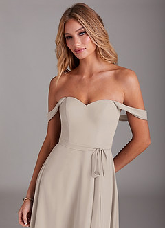 Azazie Aaron Bridesmaid Dresses Frost A-Line Off the Shoulder Chiffon Convertible Dress image7