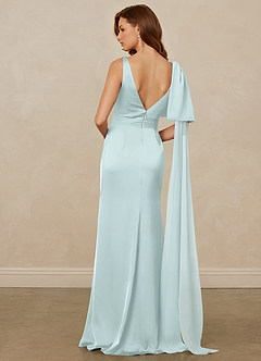 Christian Siriano Bridal for Azazie 1011 Bridesmaid Dresses Sea Glass Mermaid Bow Stretch Satin Dress image2