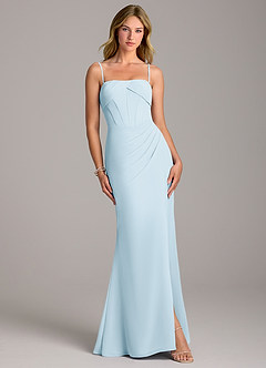 Azazie Chantel Bridesmaid Dresses Sky Blue Sheath Strapless Chiffon Convertible Dress image4