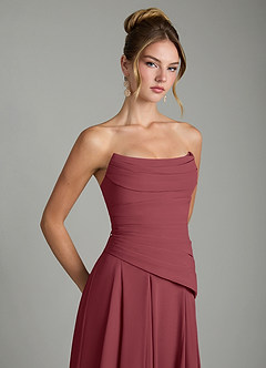 Azazie Gabriela Bridesmaid Dresses Merlot A-Line Corset Chiffon Dress image10