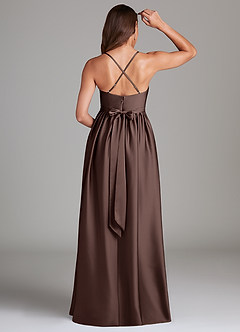 Azazie Llana Suknie dla druhen ciążowych Linia A z kieszeniami Satyna elastyczna Długość podłogi Sukienka image2