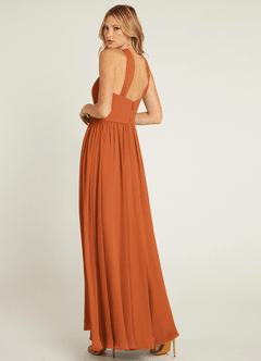 Azazie Jacey Brautjungfernkleider A-Linie Plissee Chiffon Kleid Kanel image4