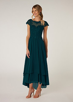 Azazie Shonda Abiti per la Madre della Sposa Abito in Chiffon Pizzo Pino image3