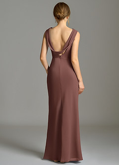 Azazie Kieryn Robes de demoiselle d'honneur Robe Sirène en Mousseline de soie Plissée Expresso image2