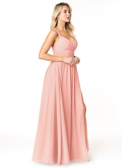 Azazie Chanel Bridesmaid Dresses Rosette A-Line Pleated Chiffon Dress image4