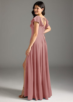 Azazie Bondi Bridesmaid Dresses Dusty Rose A-Line Ruched Stretch Crepe Dress image6