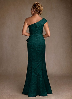 Azazie Hampton Mother of the Bride Dresses Pine Mermaid One Shoulder Floral Burnout Dress image3