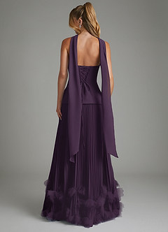 Azazie Alex Robes de demoiselle d'honneur Robe Trapèze en Mousseline de soie Corset Prune image2