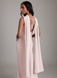 Azazie Linelle Bridesmaid Dresses Blushing Pink Mermaid Pleated Chiffon Dress image9