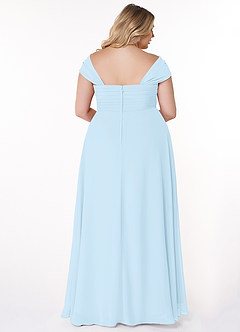 Azazie Kaitlynn Bridesmaid Dresses Sky Blue Empire Ruched Chiffon Convertible Dress image11