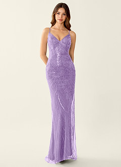 Magnolia Lilas Robe de bal sirène à sequins brodés image3