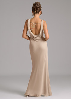 Azazie Rylina Bridesmaid Dresses Taupe Mermaid Pleated Chiffon Dress image6