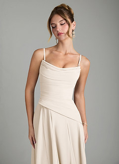 Azazie Gabriela Bridesmaid Dresses White Alabaster A-Line Corset Chiffon Dress image9