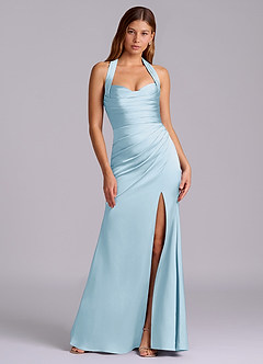 Azazie Destiny Suknie dla druhen Syrena Dekolt w kształcie serca Satyna elastyczna Do ziemi Sukienka image7