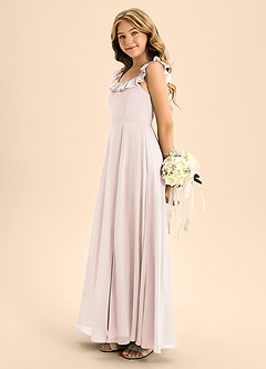 Azazie Callie Junior Rose Petal A-Line Ruched Chiffon Dress image7