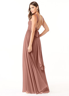Azazie Dionne Bridesmaid Dresses Cedar Rose A-Line Corset Chiffon Dress image5