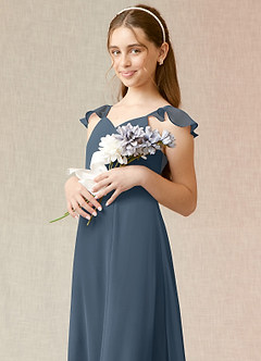 Azazie Everett Junior Vestido de Neptuno de Gasa de Corte En A image6