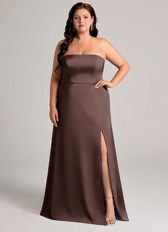 Azazie Wren Bridesmaid Dresses Ganache A-Line Strapless Stretch Satin Convertible Dress image8