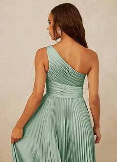 Christian Siriano Bridal for Azazie 1008 Bridesmaid Dresses Agave A-Line One Shoulder Stretch Satin Dress image6