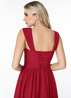 Azazie Angie Bridesmaid Dresses Scarlet A-Line Corset Chiffon Dress image3