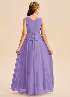 Azazie Mannie Junior Linia A Pofałdowany Szyfon Asymetryczny Młodsza druhna Sukienka image2