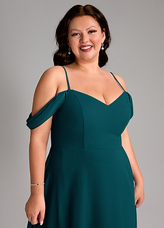 Azazie Marley Bridesmaid Dresses Pine A-Line Off the Shoulder Chiffon Convertible Dress image16
