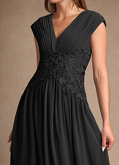 Azazie Hudson vestidos de madre de la novia Vestido de Negro de Encaje de Corte En A image8