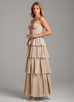 Azazie Alanna Bridesmaid Dresses Taupe A-Line Sweetheart Neckline Chiffon Dress image6